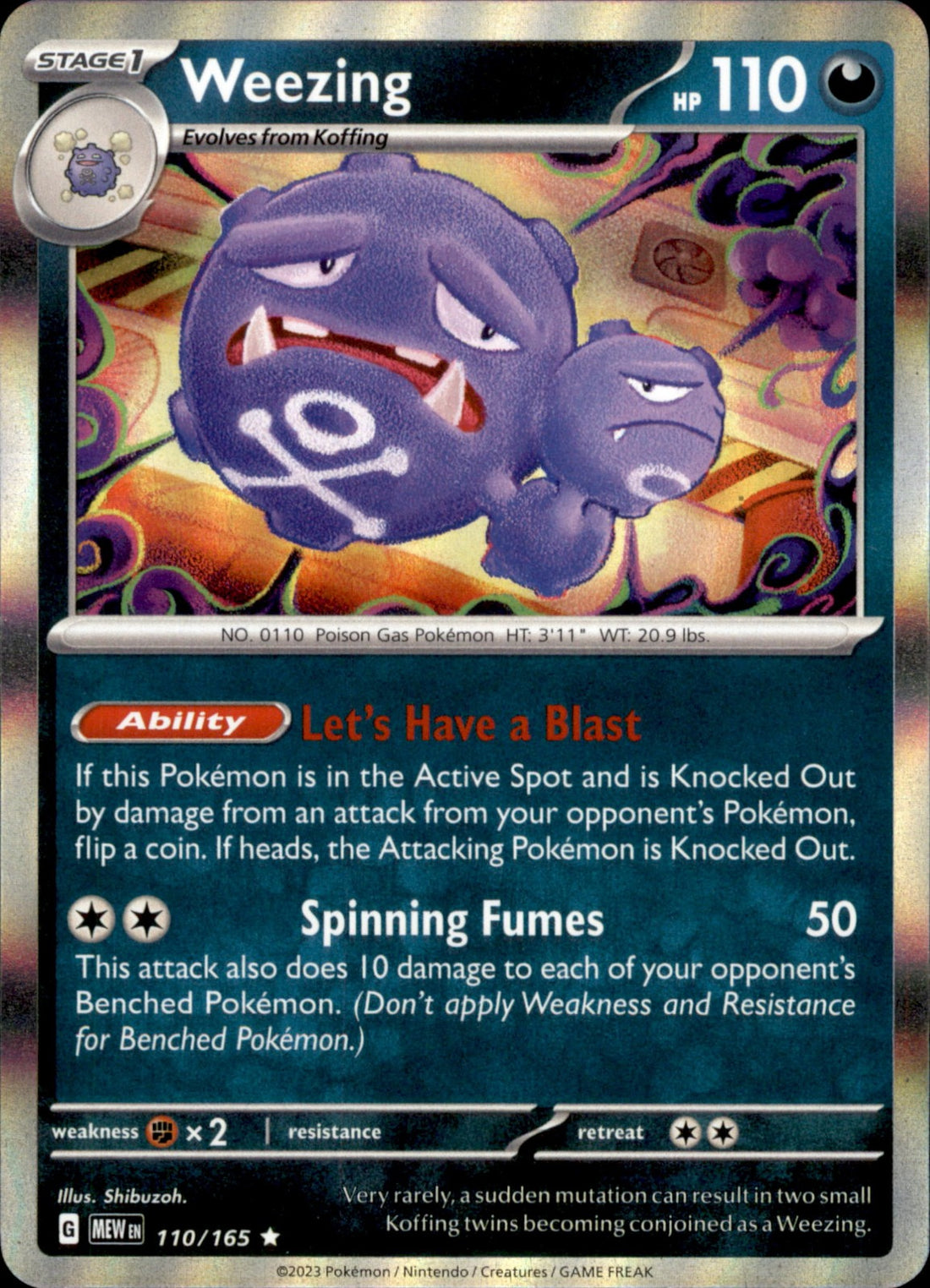 Weezing Holo Rare SV: Scarlet & Violet 151 110/165 NM