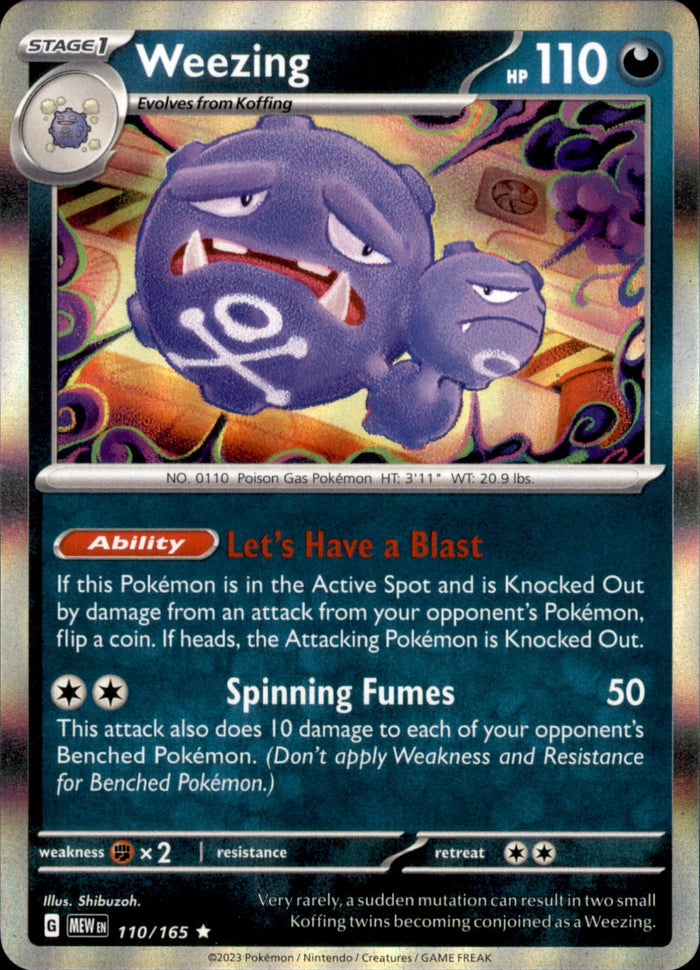 Weezing Holo Rare SV: Scarlet & Violet 151 110/165 NM