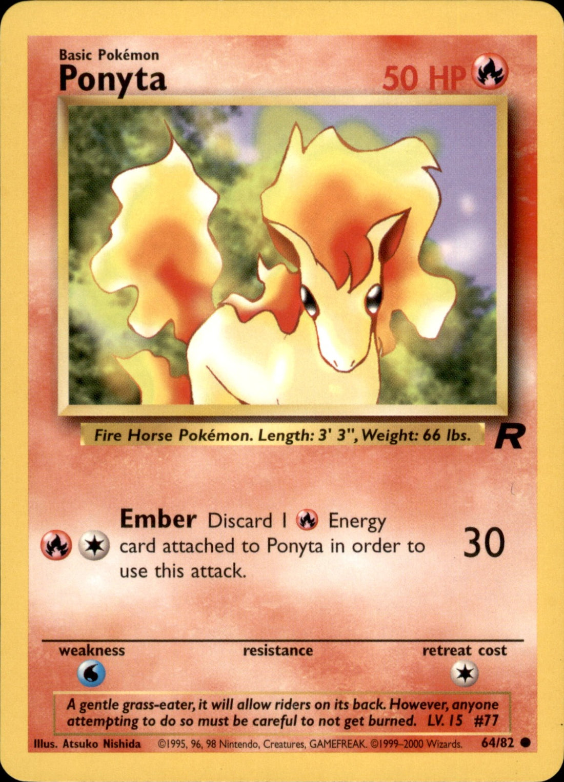 Ponyta Unlimited Common Team Rocket 64/82 LP