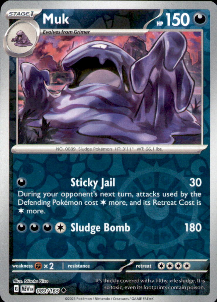 Muk Reverse Holo Uncommon SV: Scarlet & Violet 151 089/165 NM