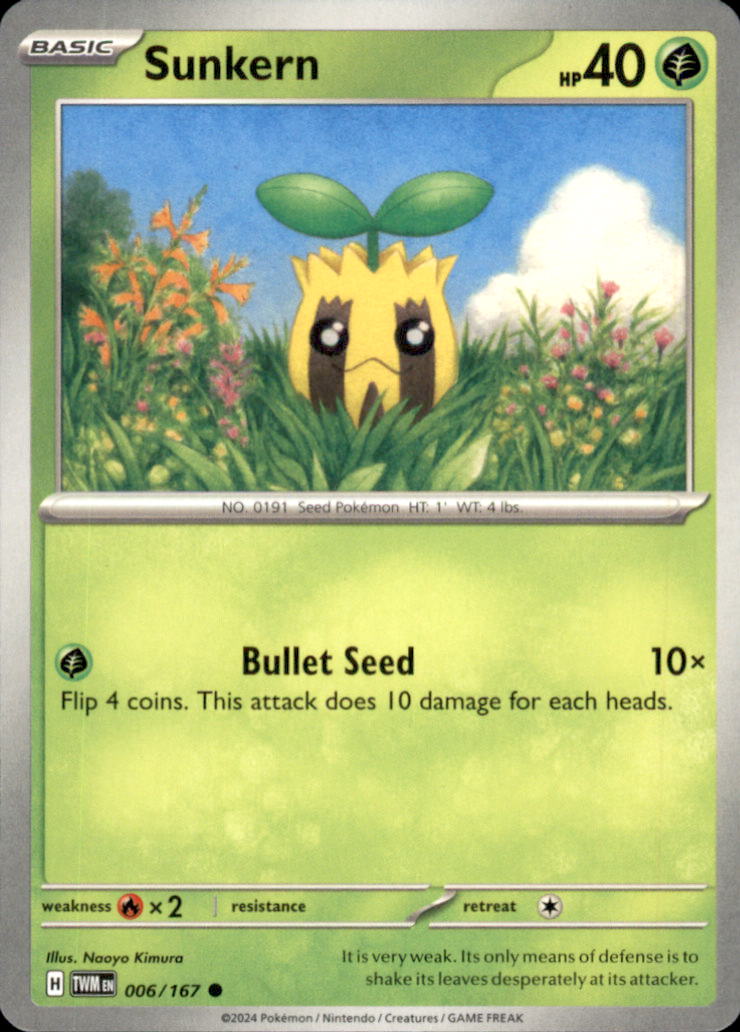 Sunkern Common SV06: Twilight Masquerade 006/167 NM