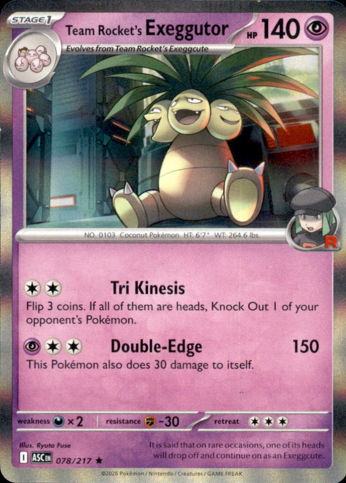 Team Rocket's Exeggutor Holo Rare ME: Ascended Heroes 078/217 NM
