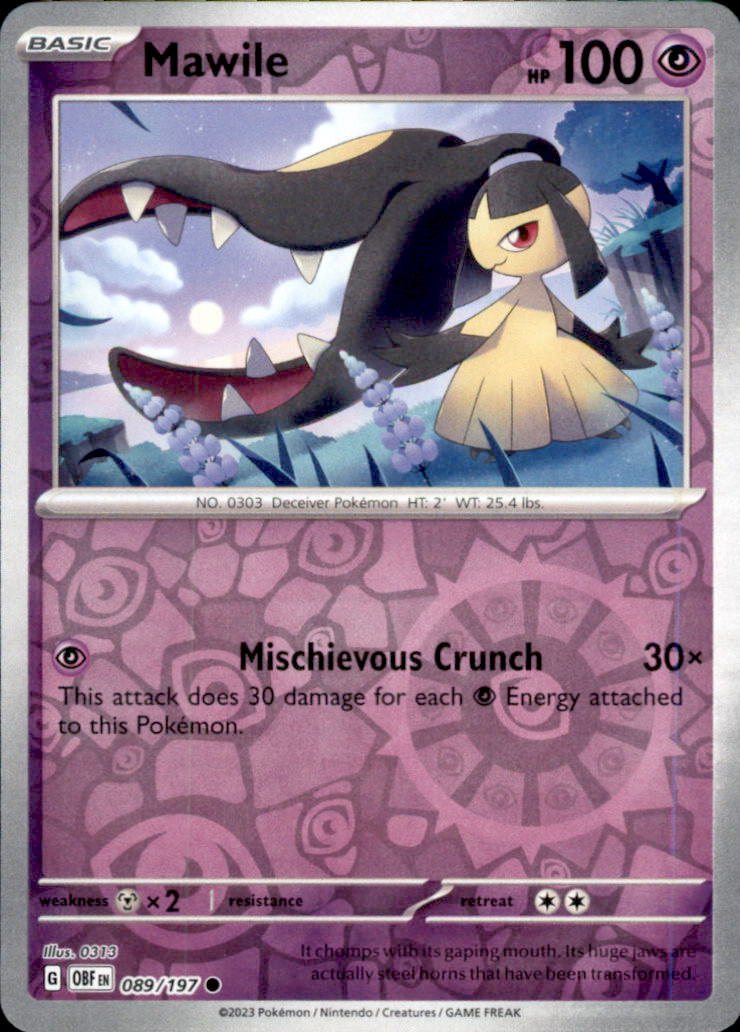 Mawile Reverse Holo Common SV03: Obsidian Flames 089/197 NM