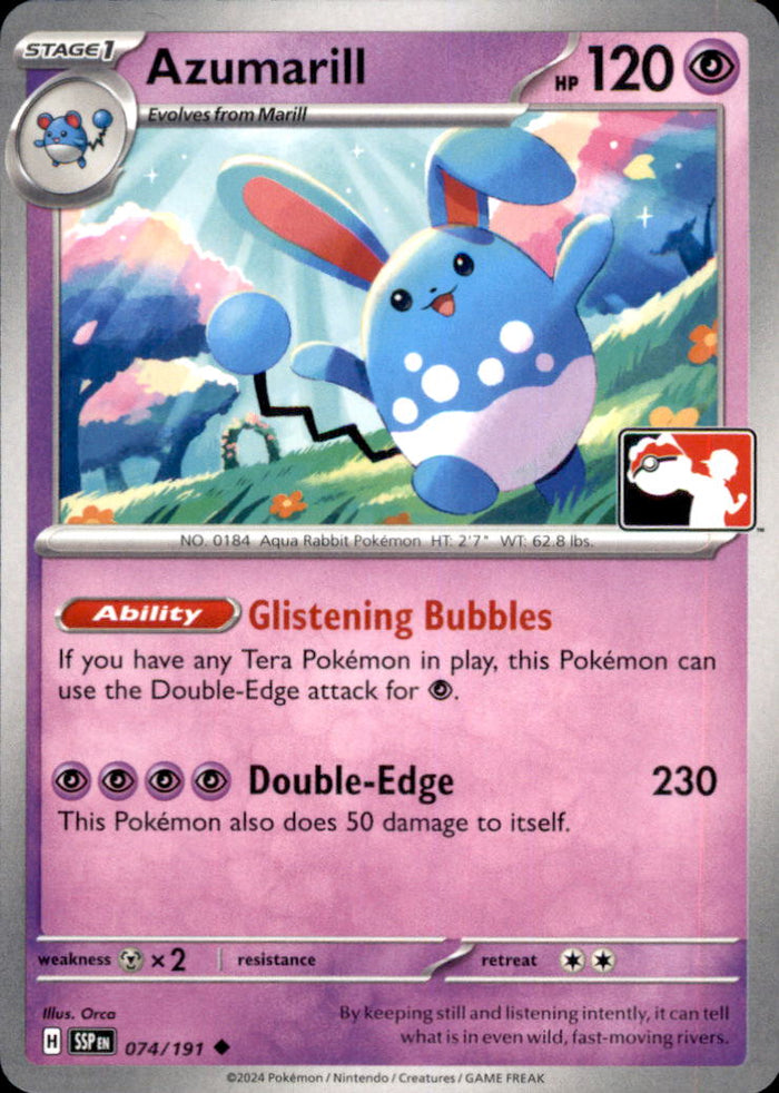 Azumarill Uncommon Prize Pack Series Cards 074/191 NM