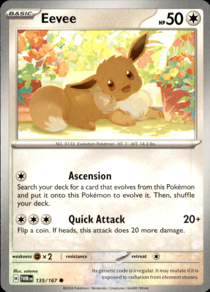 Eevee Common SV06: Twilight Masquerade 135/167 NM