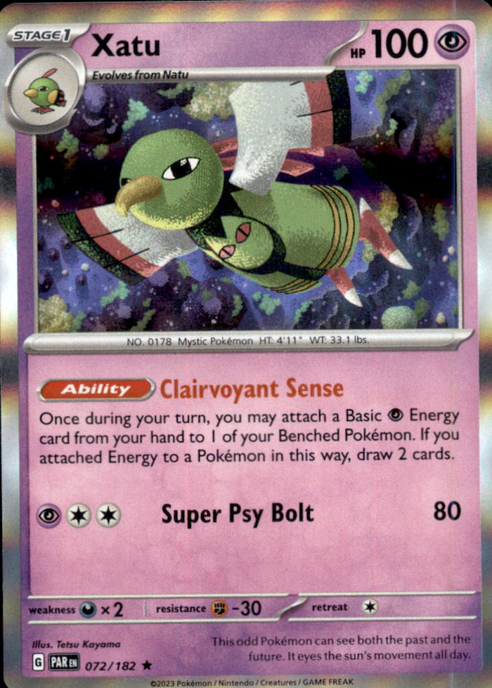 Xatu Holo Rare SV04: Paradox Rift 072/182 NM