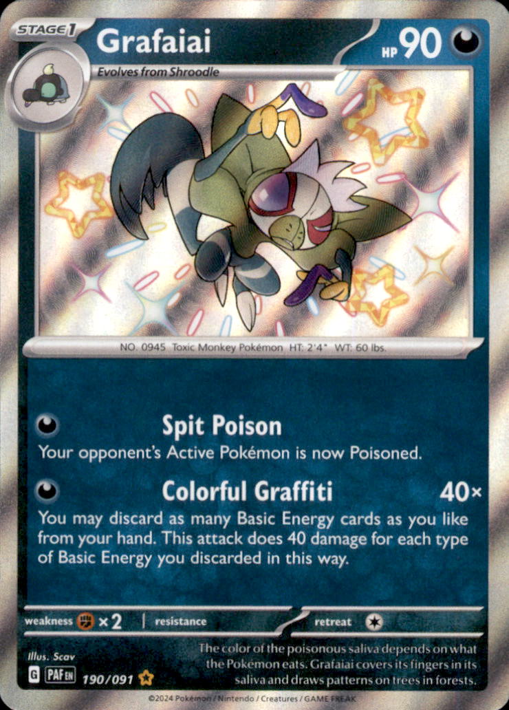 Grafaiai Holo Shiny Rare SV: Paldean Fates 190/091 NM
