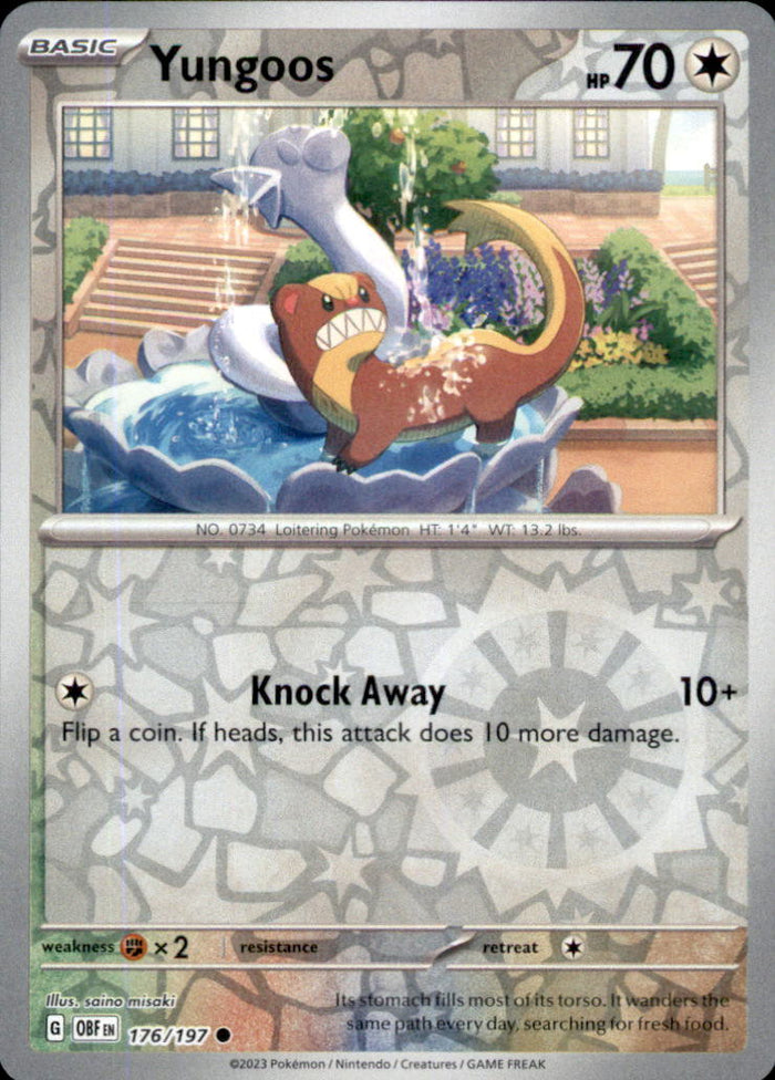 Yungoos Reverse Holo Common SV03: Obsidian Flames 176/197 NM