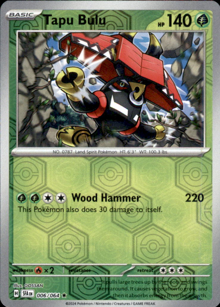 Tapu Bulu Reverse Holo Rare SV: Shrouded Fable 006/064 NM