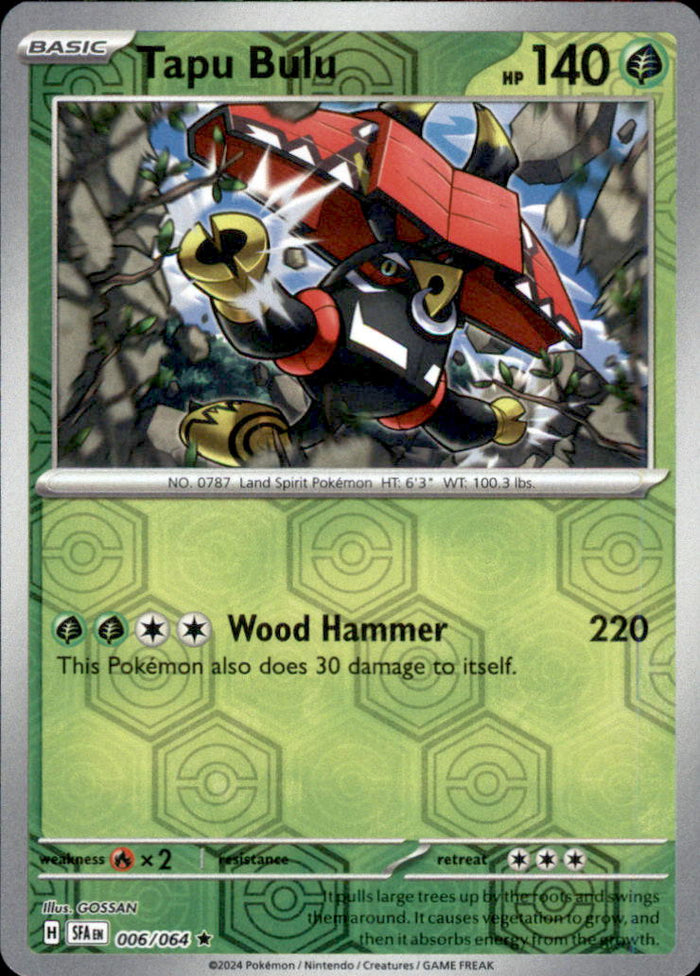 Tapu Bulu Reverse Holo Rare SV: Shrouded Fable 006/064 NM