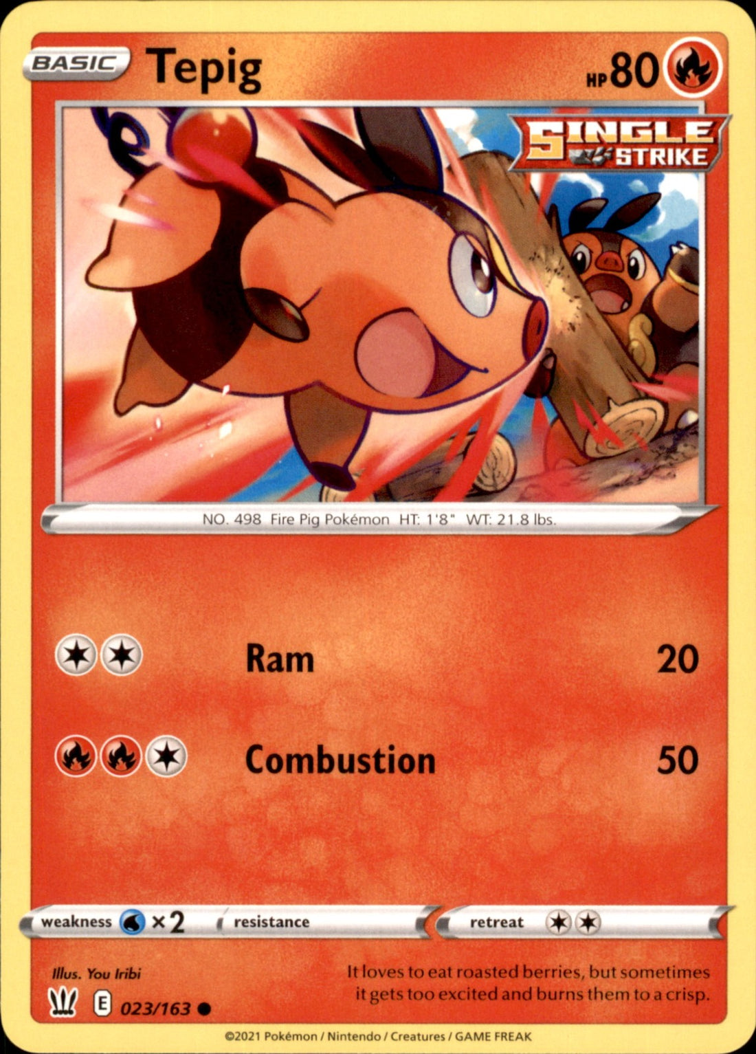 Tepig Common SWSH05: Battle Styles 023/163 NM