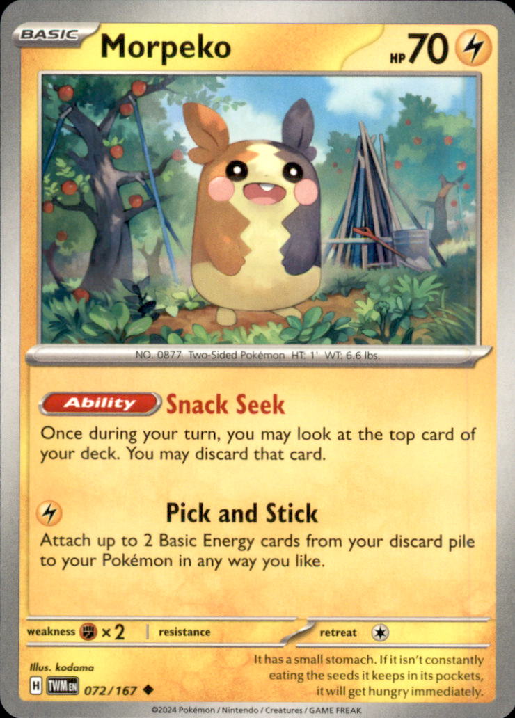 Morpeko Uncommon SV06: Twilight Masquerade 072/167 NM