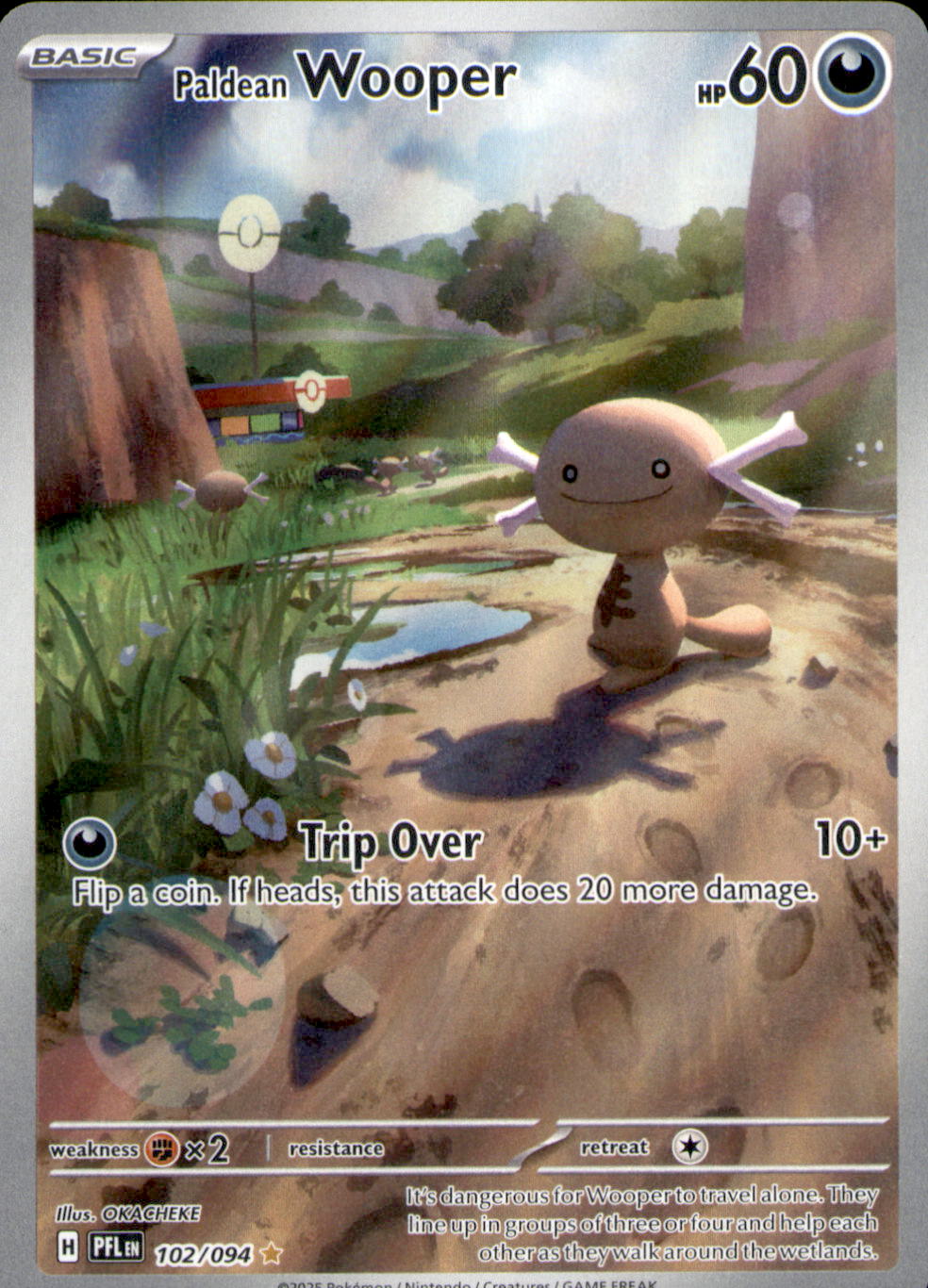 Paldean Wooper Holo Illustration Rare ME02: Phantasmal Flames 102/094 NM