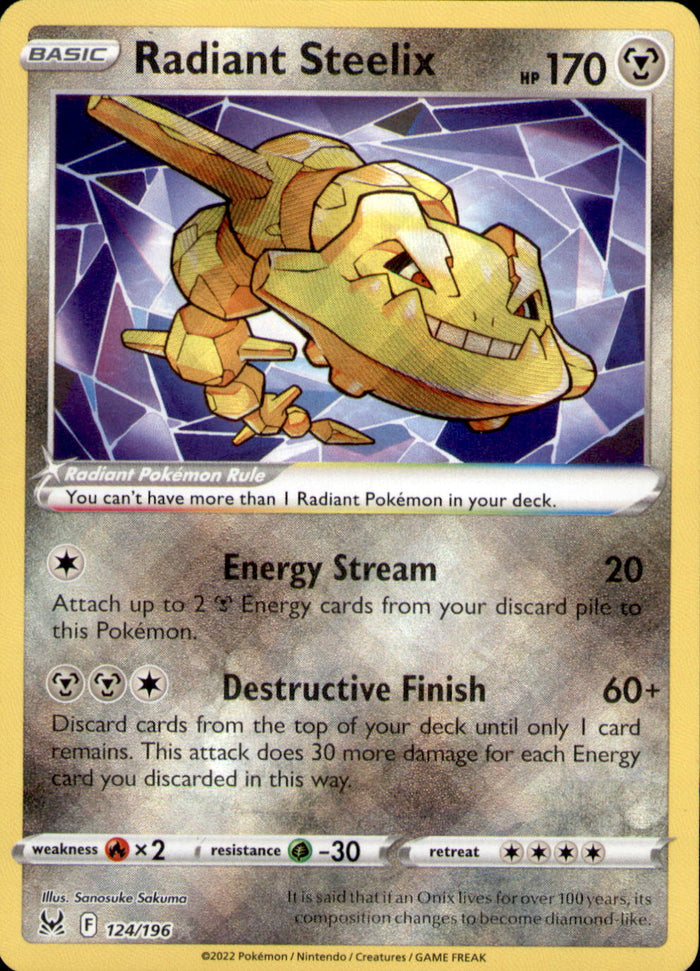 Radiant Steelix Holo Radiant Rare SWSH11: Lost Origin 124/196 NM