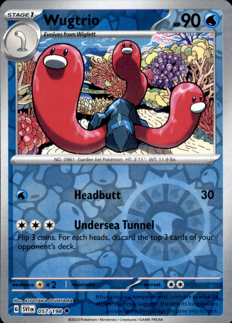 Wugtrio Reverse Holo Uncommon SV01: Scarlet & Violet Base Set 057/198 NM