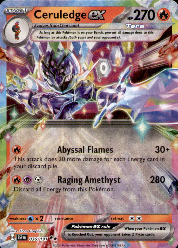 Ceruledge ex Holo Double Rare SV08: Surging Sparks 036/191 NM