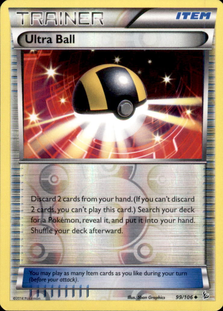 Ultra Ball Reverse Holo Uncommon XY - Flashfire 99/106 NM