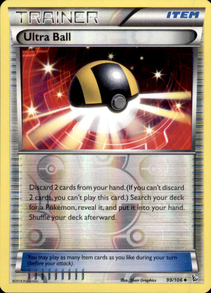 Ultra Ball Reverse Holo Uncommon XY - Flashfire 99/106 NM