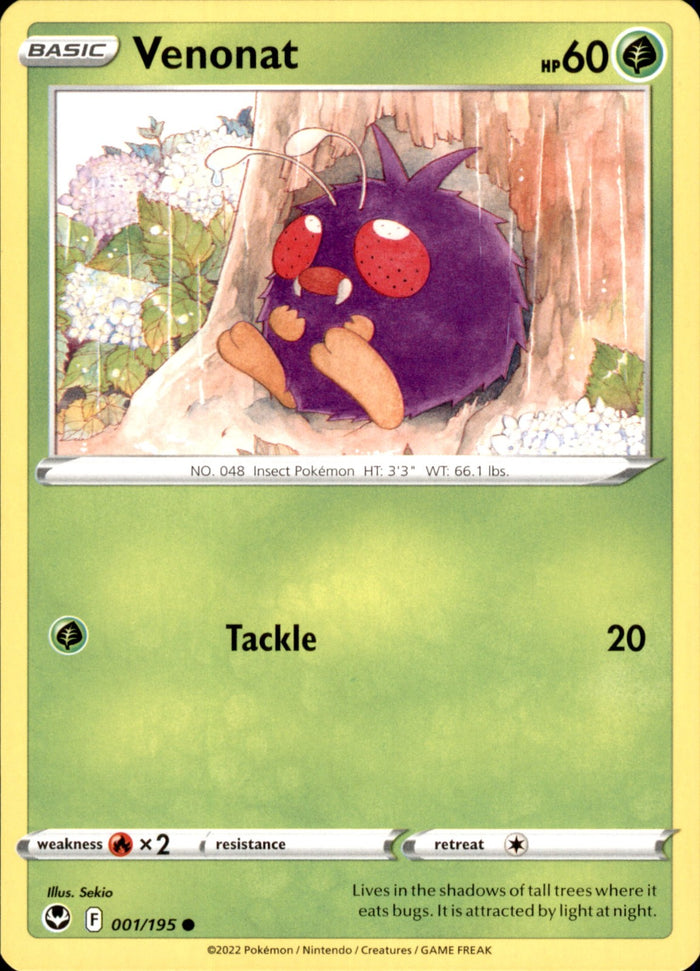 Venonat Common SWSH12: Silver Tempest 001/195 NM