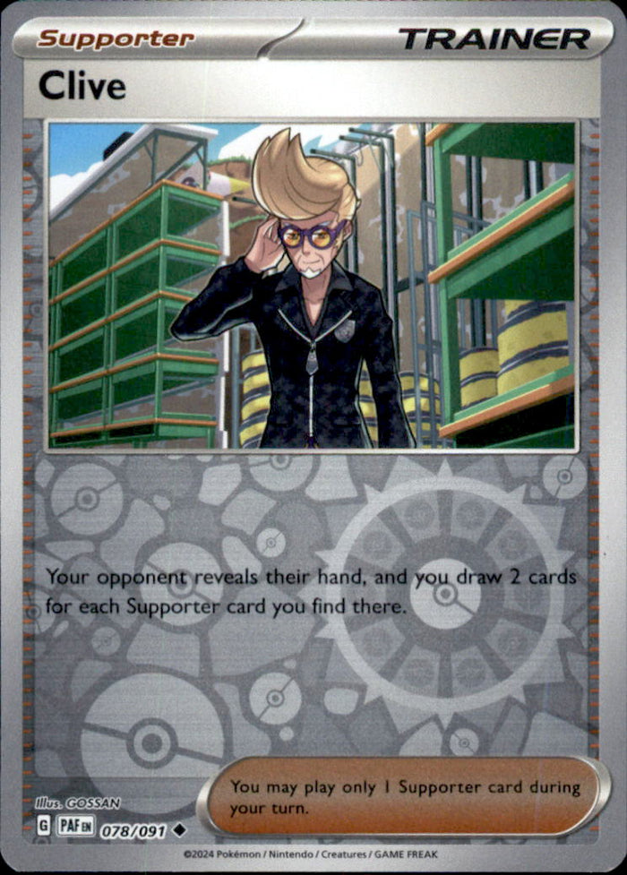 Clive Reverse Holo Uncommon SV: Paldean Fates 078/091 NM
