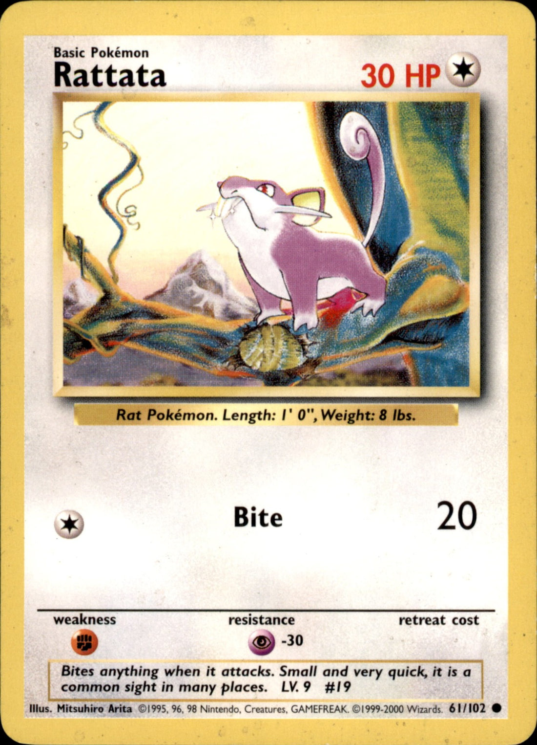 Rattata Common Base Set 061/102 LP