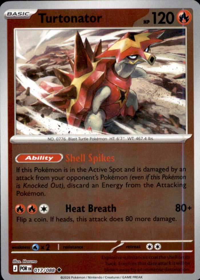 Turtonator Reverse Holo Uncommon ME03: Perfect Order 017/088 NM