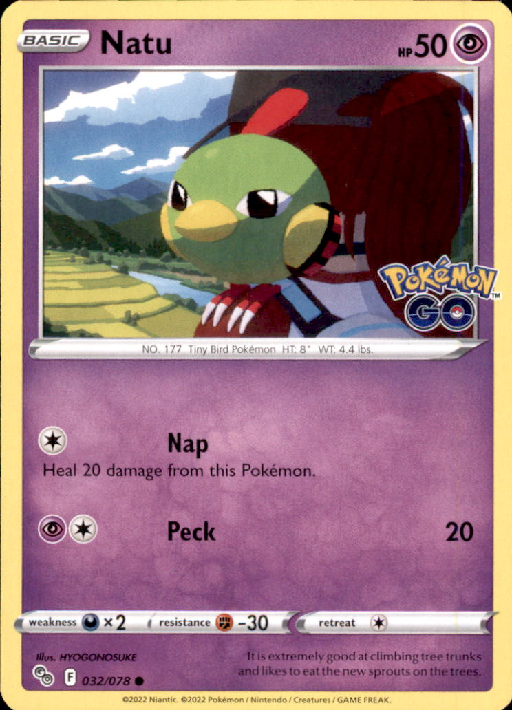 Natu Common Pokemon GO 032/078 NM