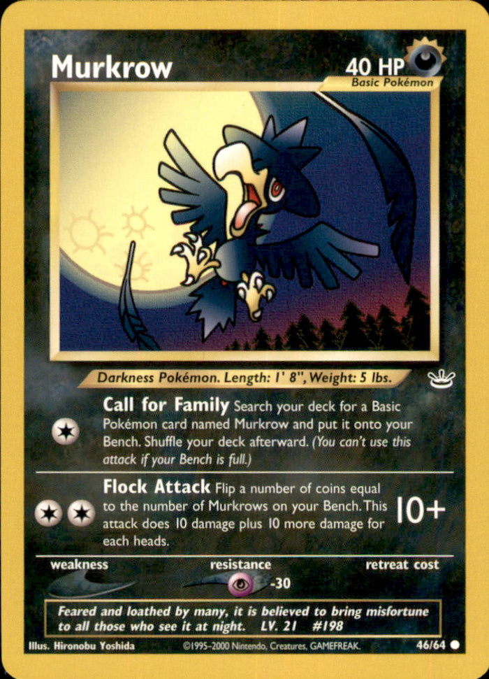 Murkrow Unlimited Common Neo Revelation 46/64 NM