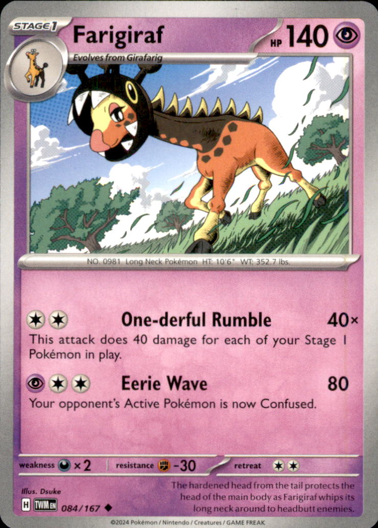 Farigiraf Uncommon SV06: Twilight Masquerade 084/167 NM