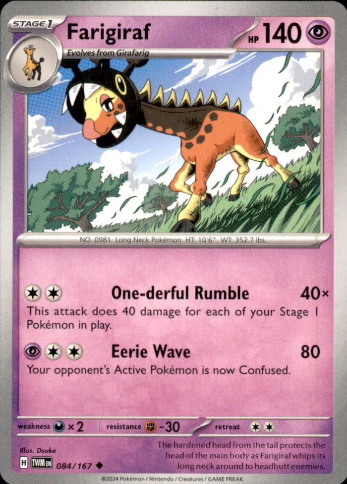 Farigiraf Uncommon SV06: Twilight Masquerade 084/167 NM