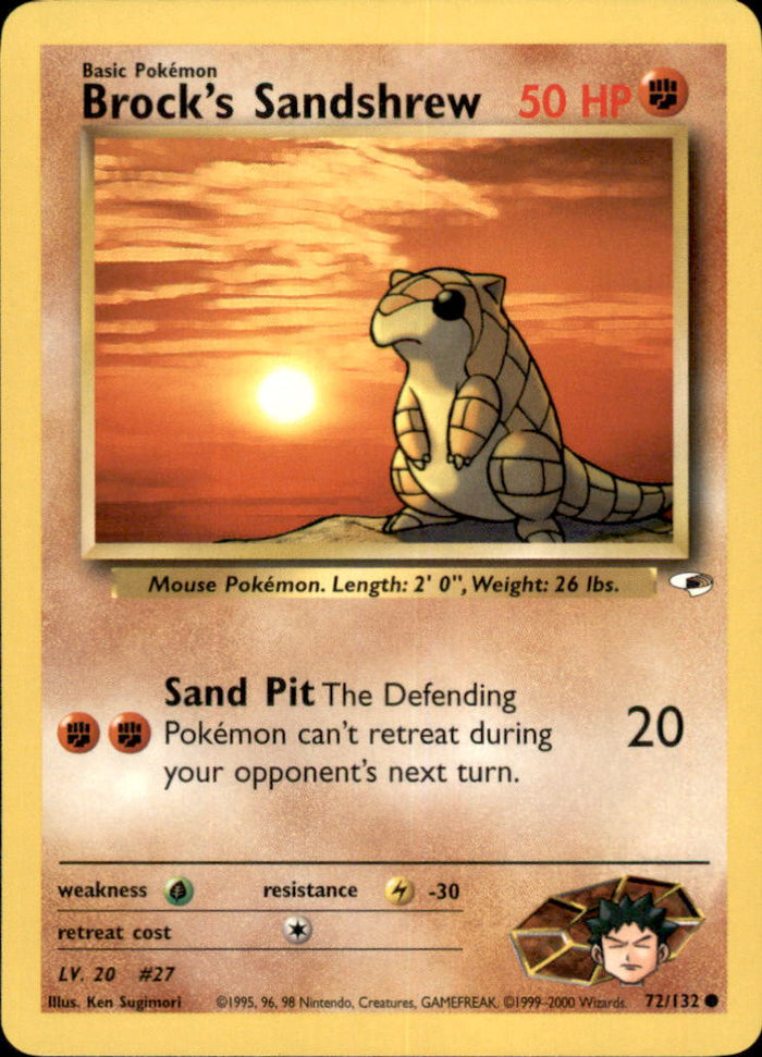 Brock's Sandshrew (72) Unlimited Common Gym Heroes 072/132 NM