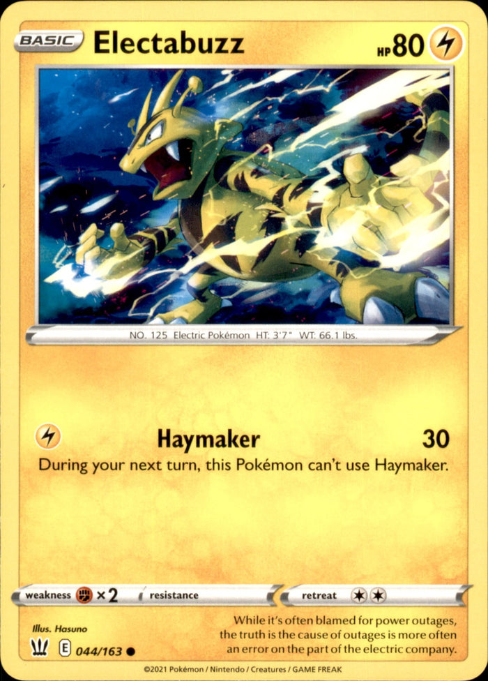 Electabuzz Common SWSH05: Battle Styles 044/163 NM