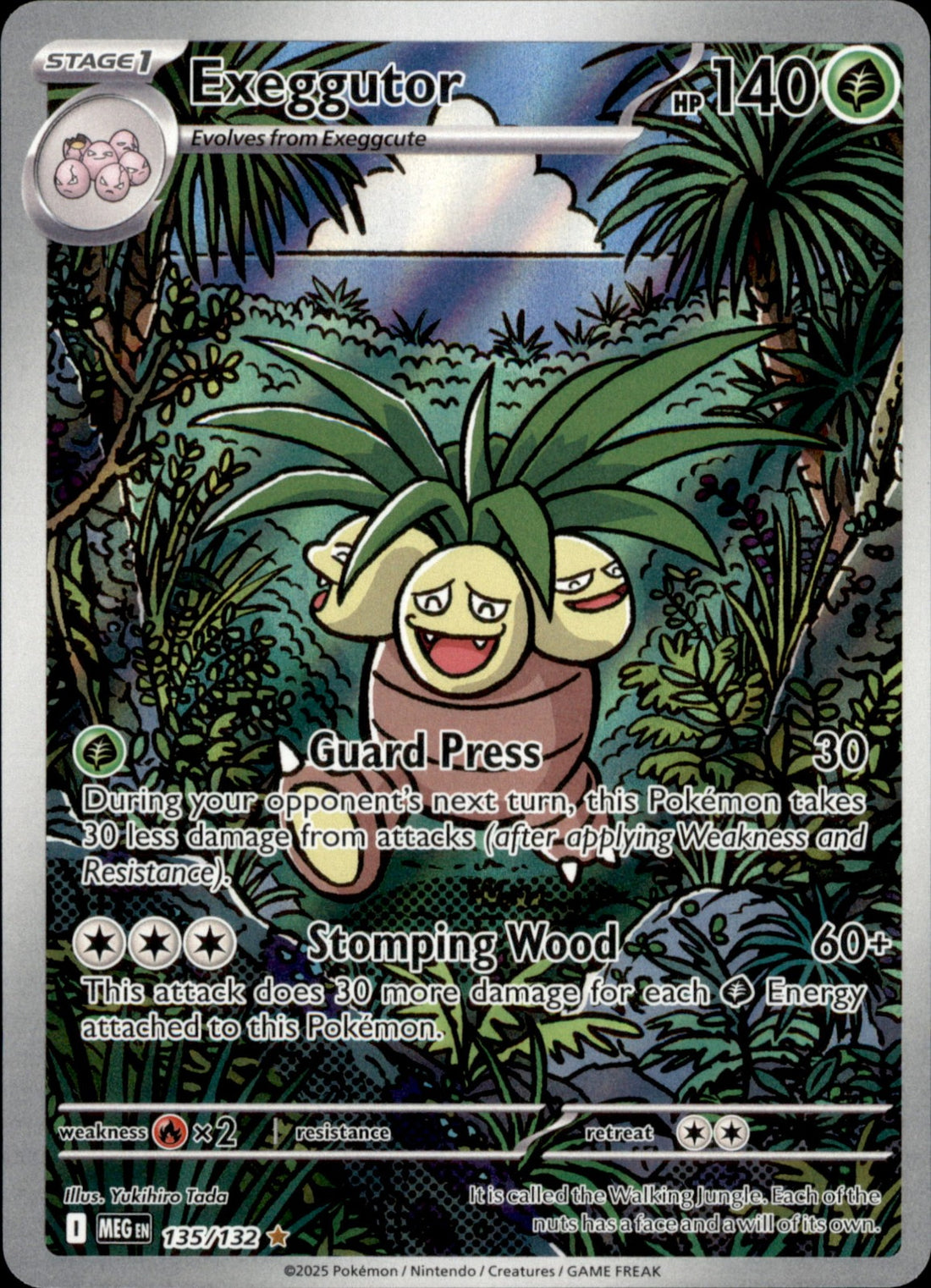 Exeggutor Holo Illustration Rare ME01: Mega Evolution 135/132 NM