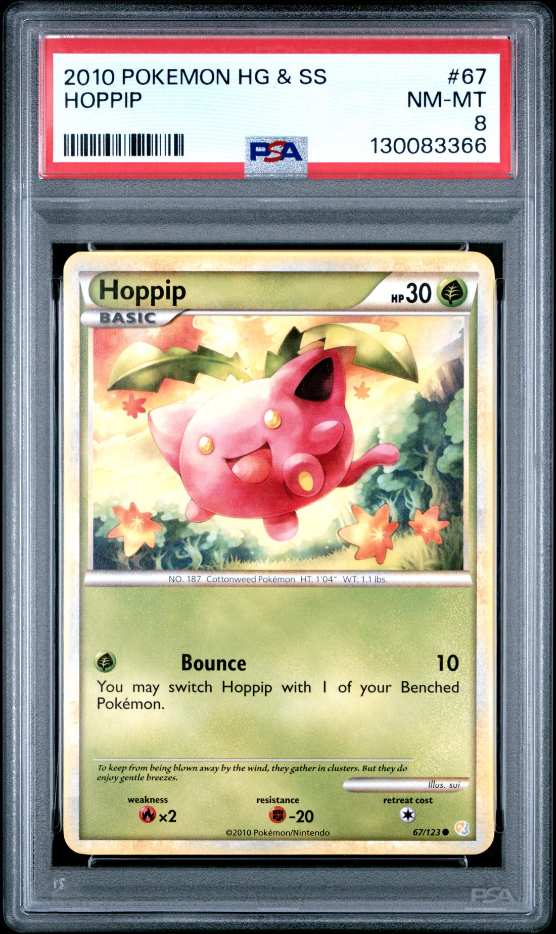 Hoppip Pokemon Heartgold & Soulsilver 67 NM PSA 8