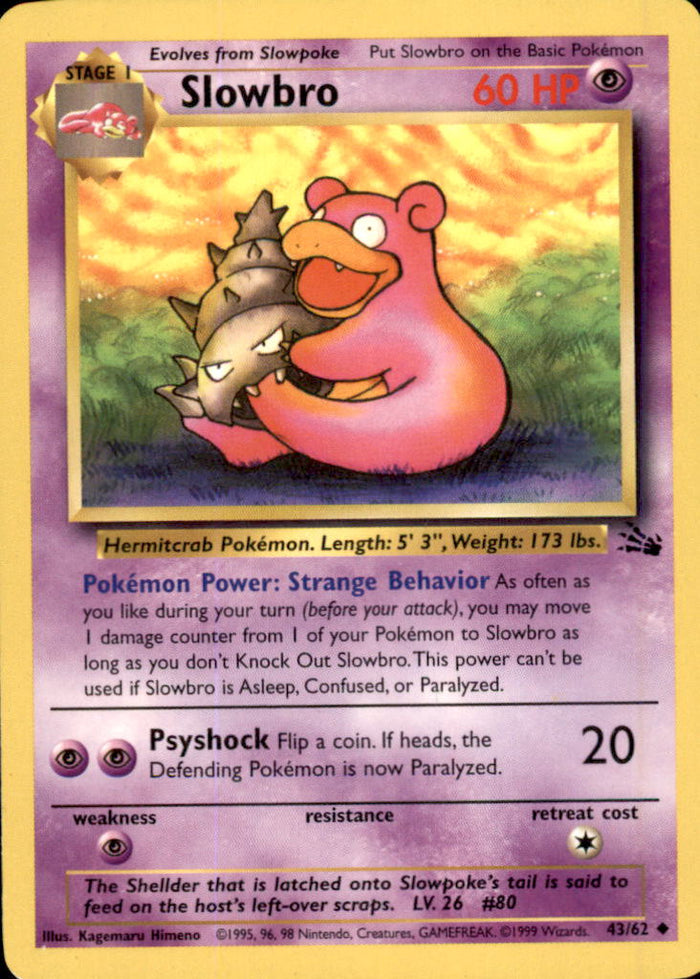 Slowbro Unlimited Uncommon Fossil 43/62 LP