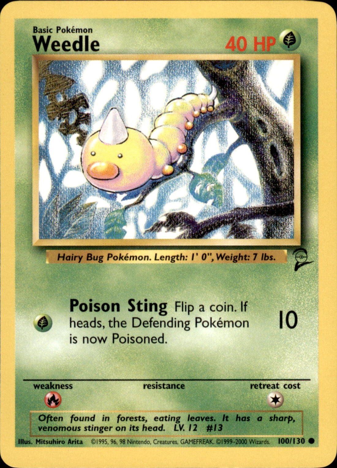 Weedle Common Base Set 2 100/130 LP