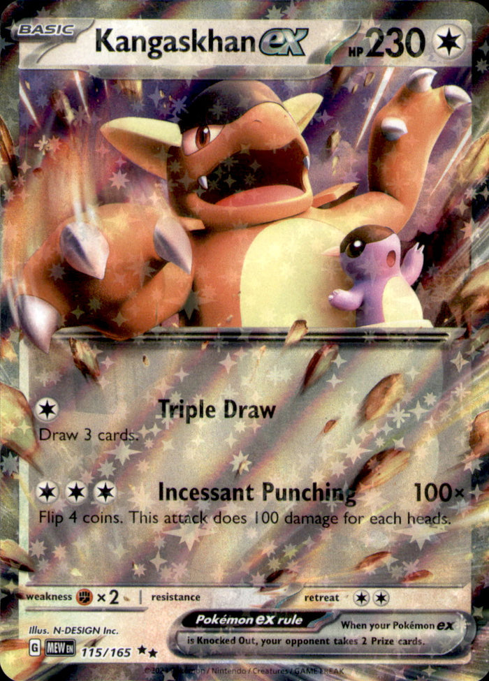 Kangaskhan ex Holo Double Rare SV: Scarlet & Violet 151 115/165 NM