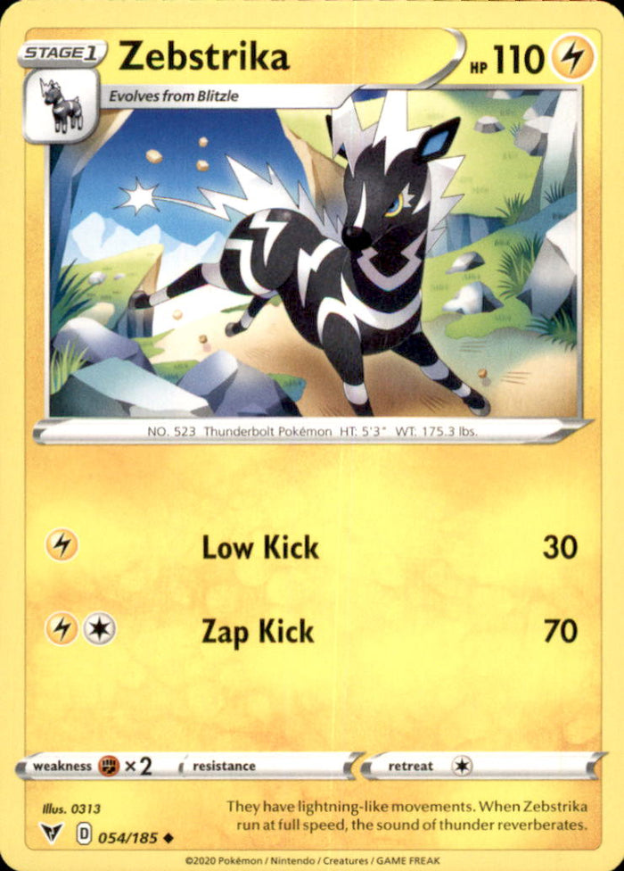 Zebstrika Uncommon SWSH04: Vivid Voltage 054/185 NM