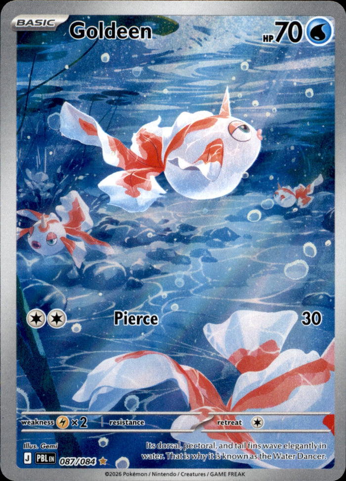 Goldeen Holo Illustration Rare ME05: Pitch Black 087/084 NM