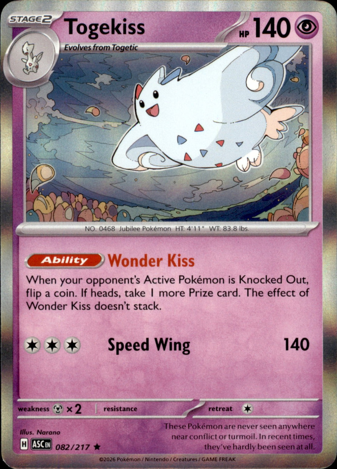 Togekiss Holo Rare ME: Ascended Heroes 082/217 NM