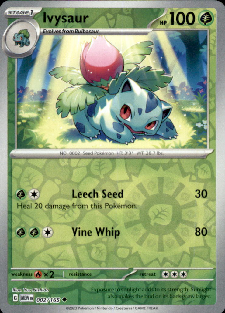Ivysaur Reverse Holo Uncommon SV: Scarlet & Violet 151 002/165 NM