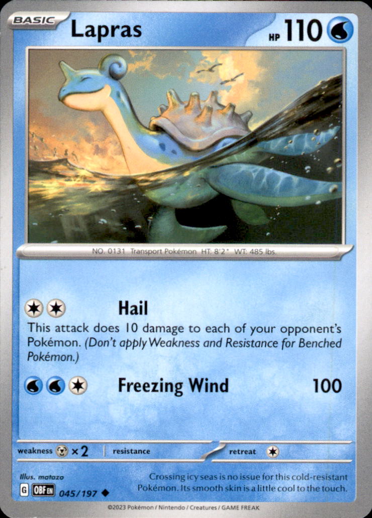 Lapras Uncommon SV03: Obsidian Flames 045/197 NM
