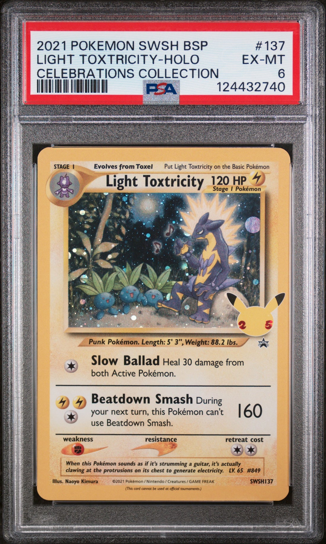 Light Toxtricity-Holo Celebrations Collection Pokemon Swsh Black Star Promo 137