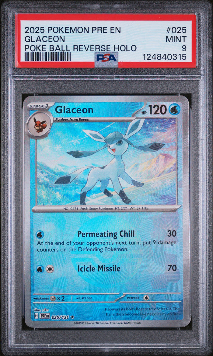 Glaceon (Poke Ball Pattern) Holo Rare SV: Prismatic Evolutions 025/131 NM