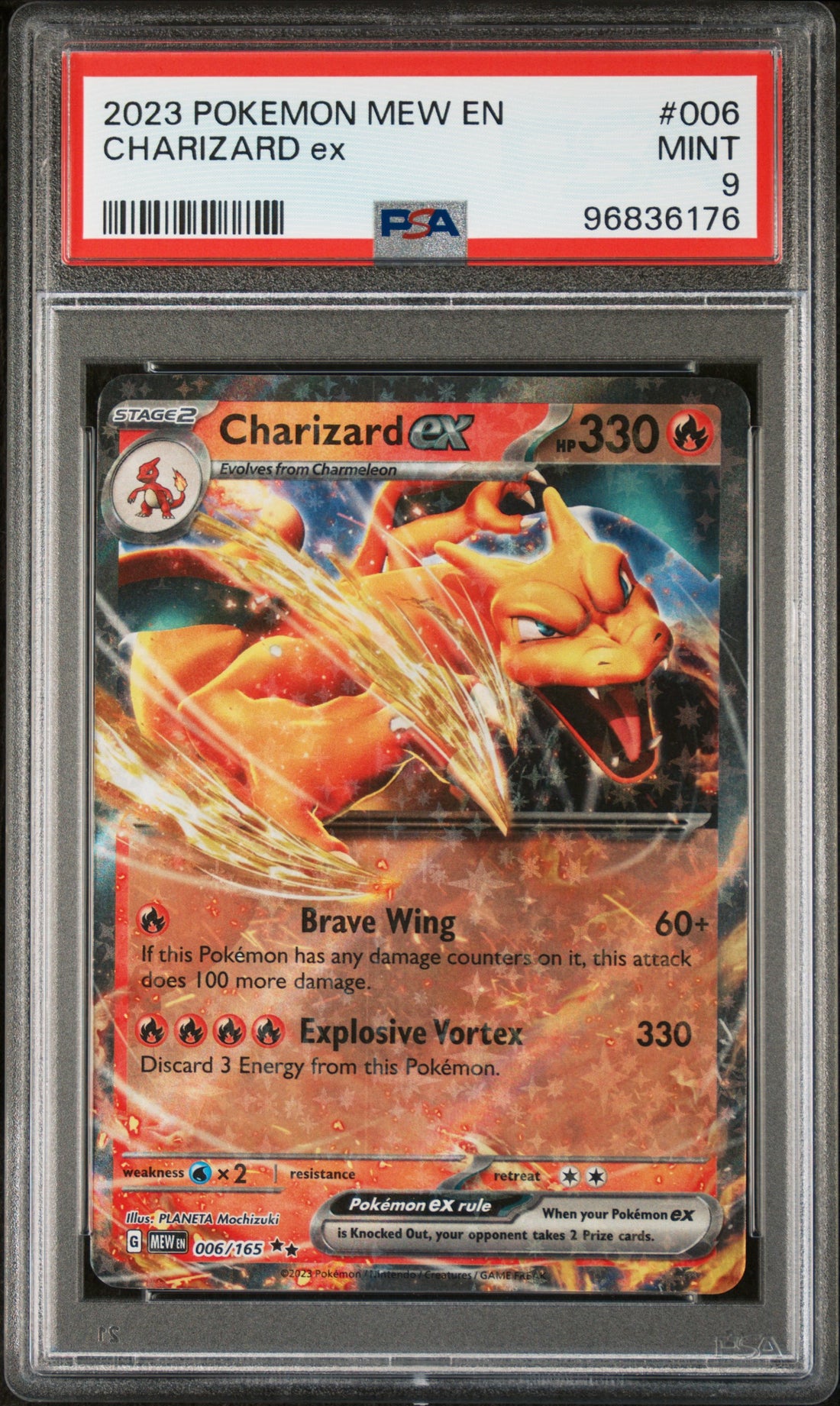 Charizard Ex Pokemon Mew En-151 006 NM PSA 9