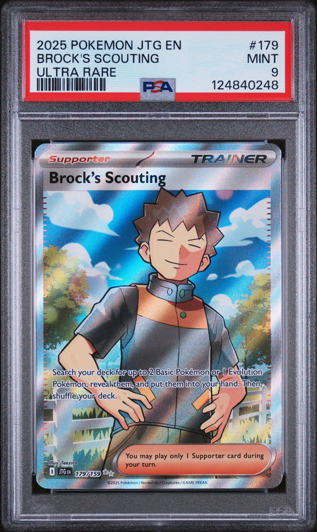 Brock'S Scouting Ultra Rare Pokemon Jtg En-Journey Together 179 NM PSA 9