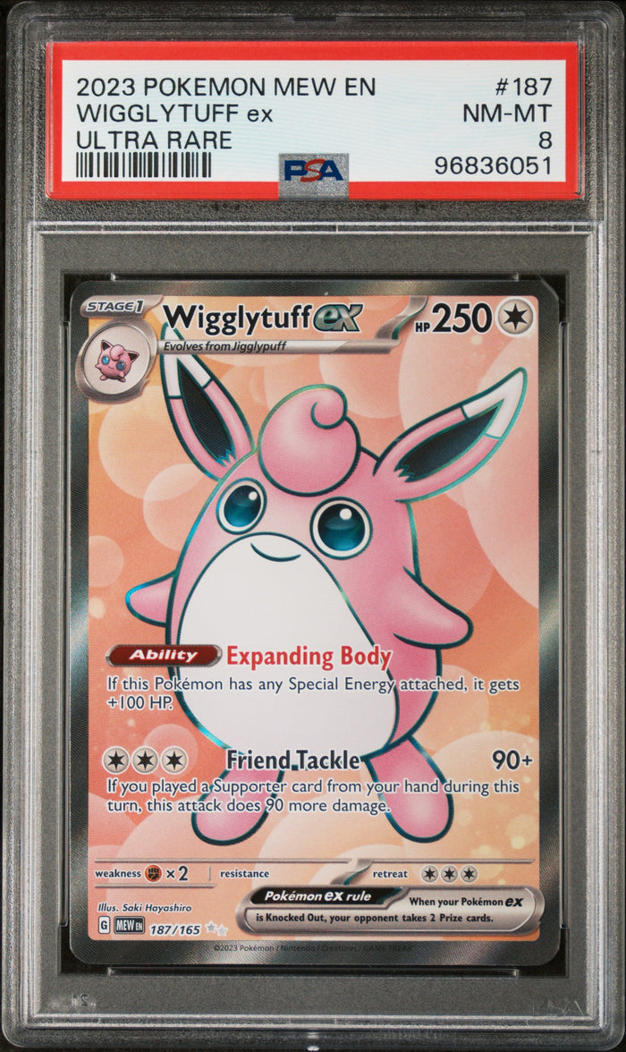Wigglytuff Ex Ultra Rare Pokemon Mew En-151 187 NM PSA 8