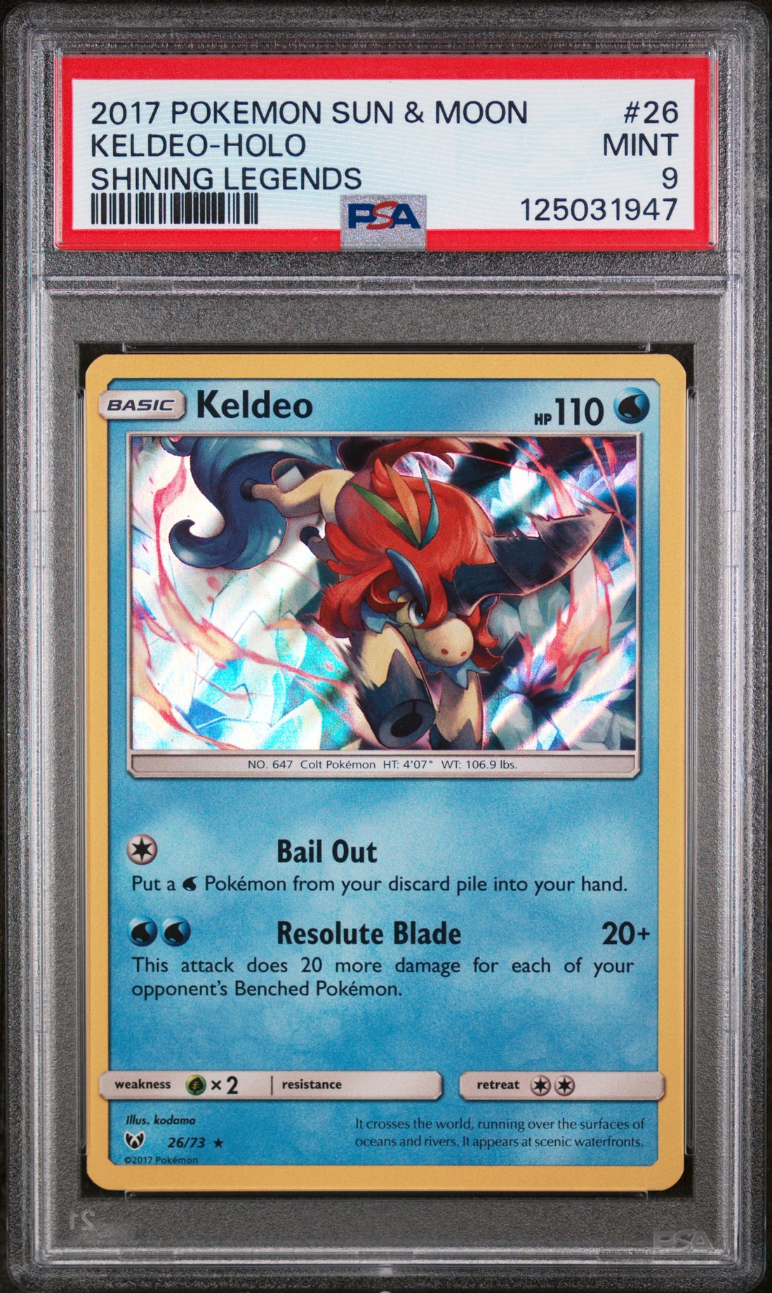 Keldeo Holo Rare Shining Legends 26/73 NM