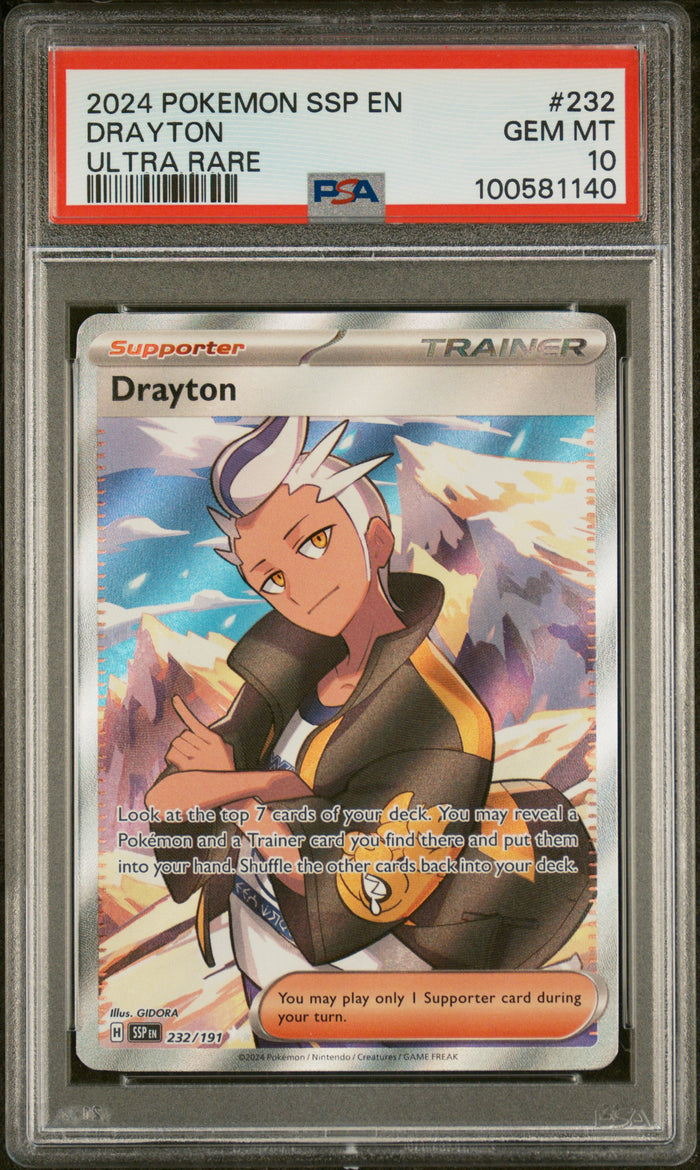 Drayton Ultra Rare Pokemon Ssp En-Surging Sparks 232 NM PSA 10
