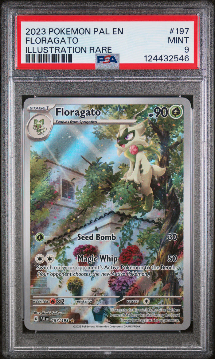 Floragato Illustration Rare Pokemon Pal En-Paldea Evolved 197 NM PSA 9